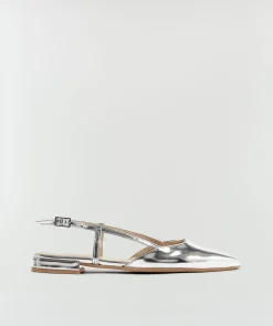 ALESSIA metallic slingbacks met gesp - silver