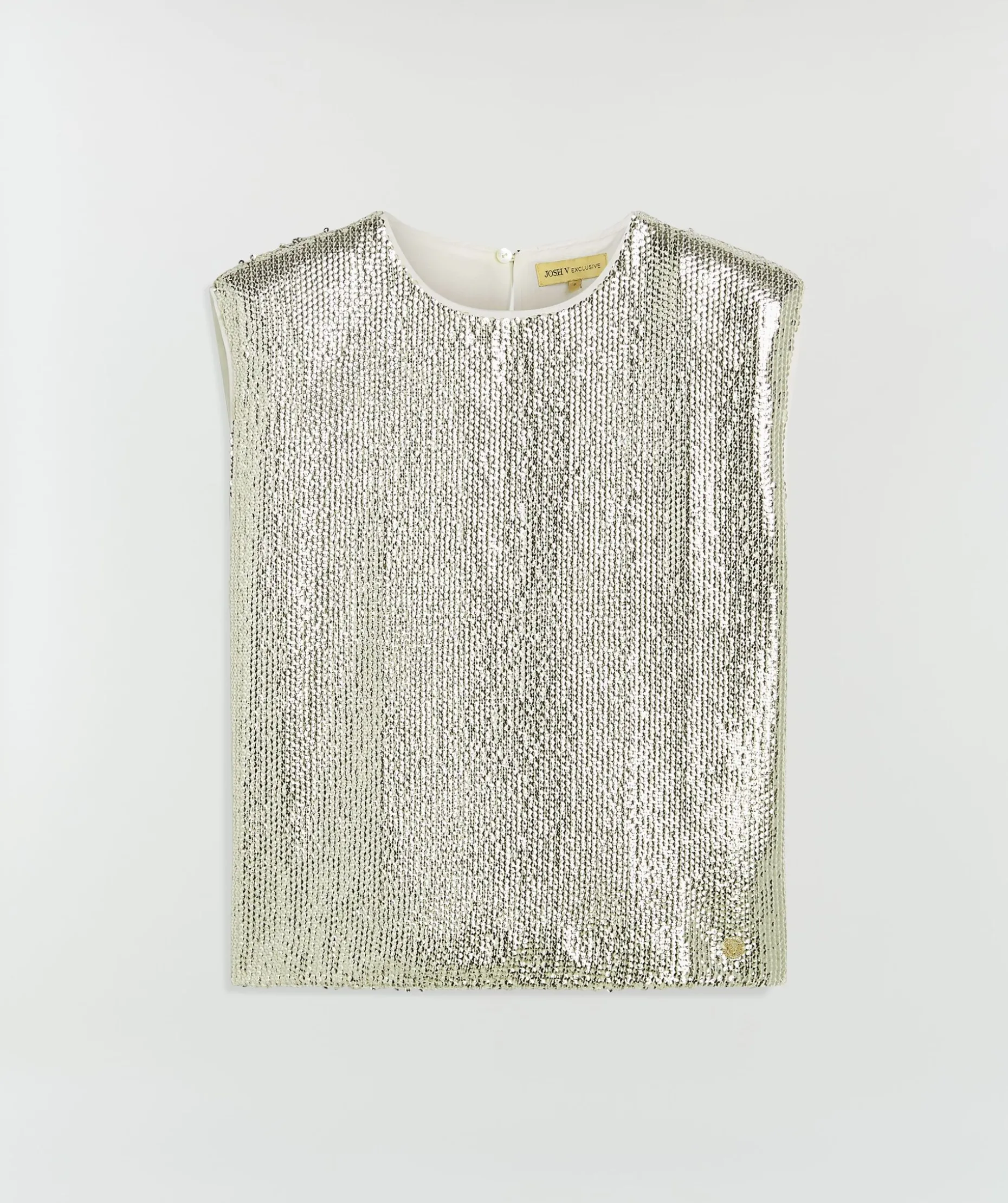 BROOKS straight fit top met pailletten - light gold sequin