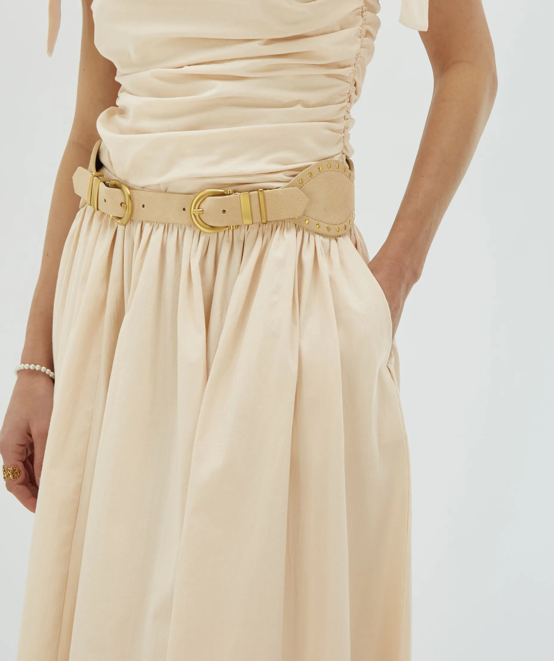 BYANCA riem van suède - beige