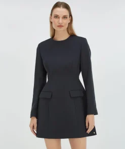 CADE getailleerde jurk - dark navy