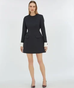 CADE getailleerde jurk - dark navy