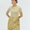 CAMEO high waisted overslagrok met lurex - gold green