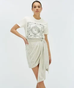 CAMEO regular fit overslagrok in metallic - silver glitter