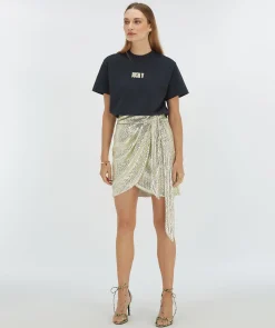 CAMEO regular fit rok met pailletten - light gold sequin