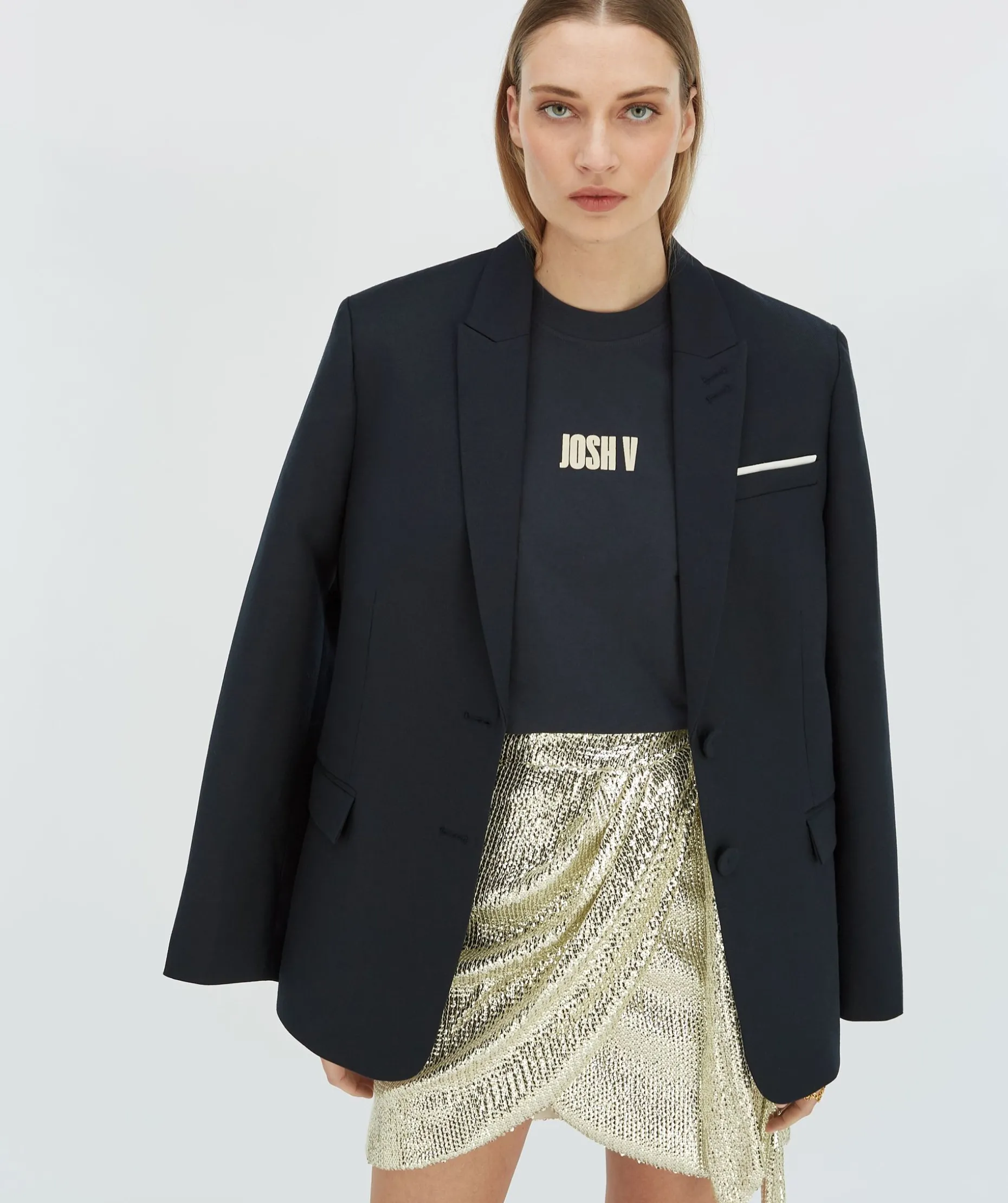 CAMEO regular fit rok met pailletten - light gold sequin