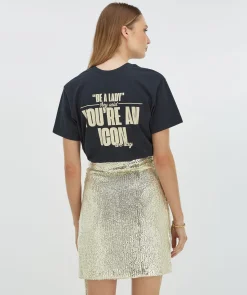 CAMEO regular fit rok met pailletten - light gold sequin