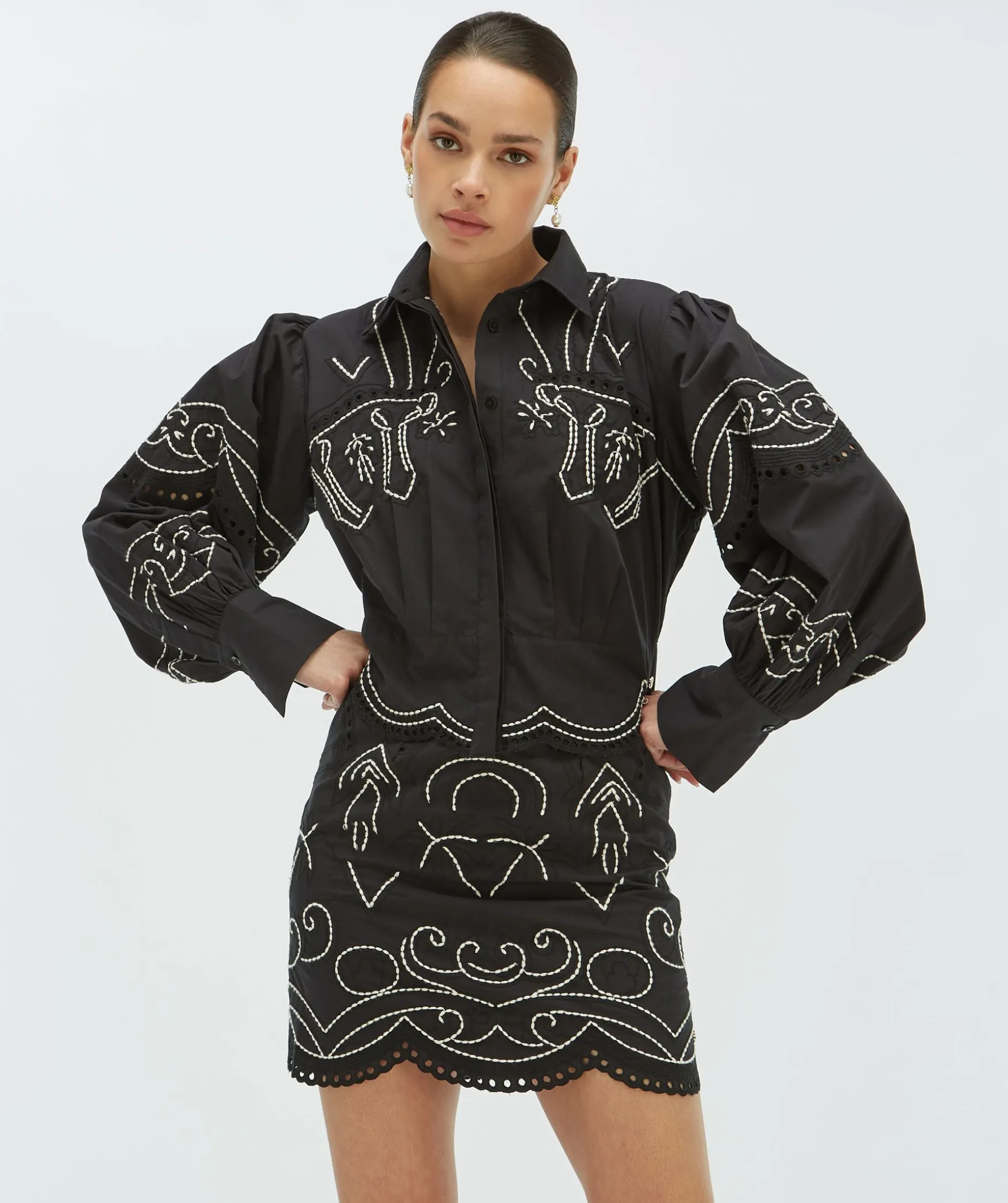 CATI high waisted mini skirt - black
