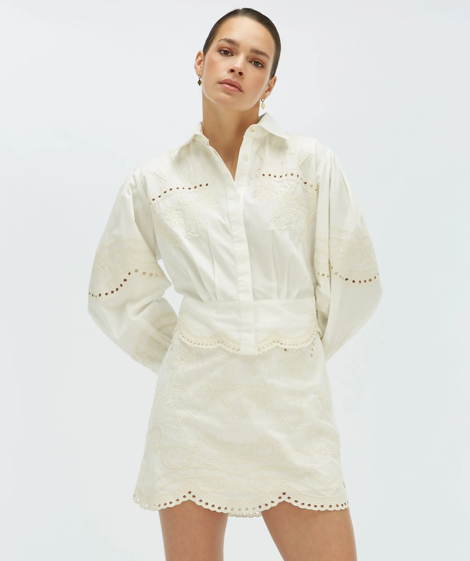 CATI high waisted mini skirt - white