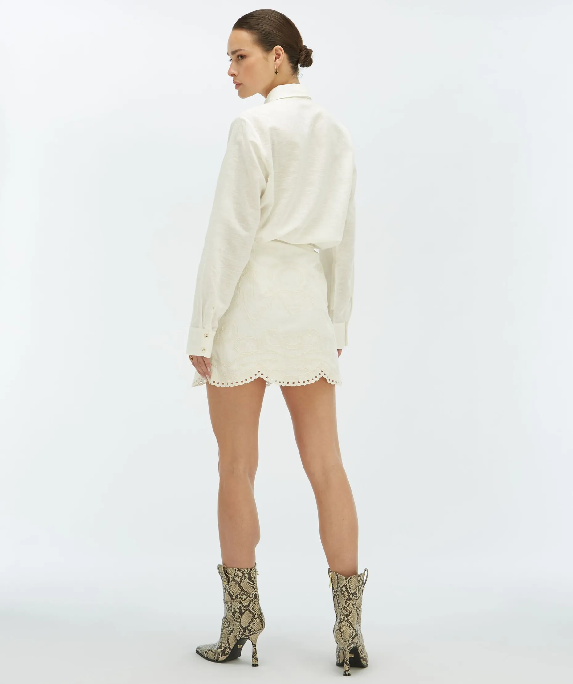 CATI high waisted mini skirt - white