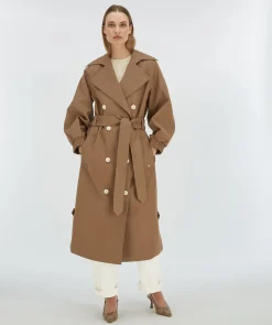 CELINE trenchcoat met metallic binnenzijde - mink