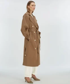 CELINE trenchcoat met metallic binnenzijde - mink