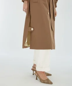 CELINE trenchcoat met metallic binnenzijde - mink