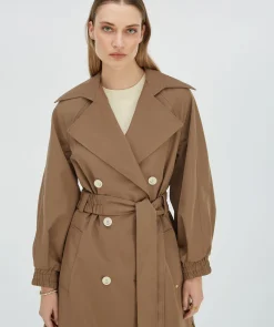 CELINE trenchcoat met metallic binnenzijde - mink