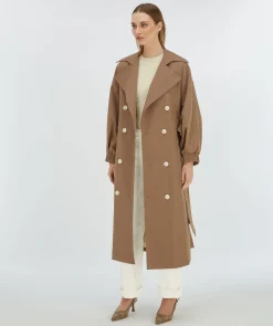 CELINE trenchcoat met metallic binnenzijde - mink