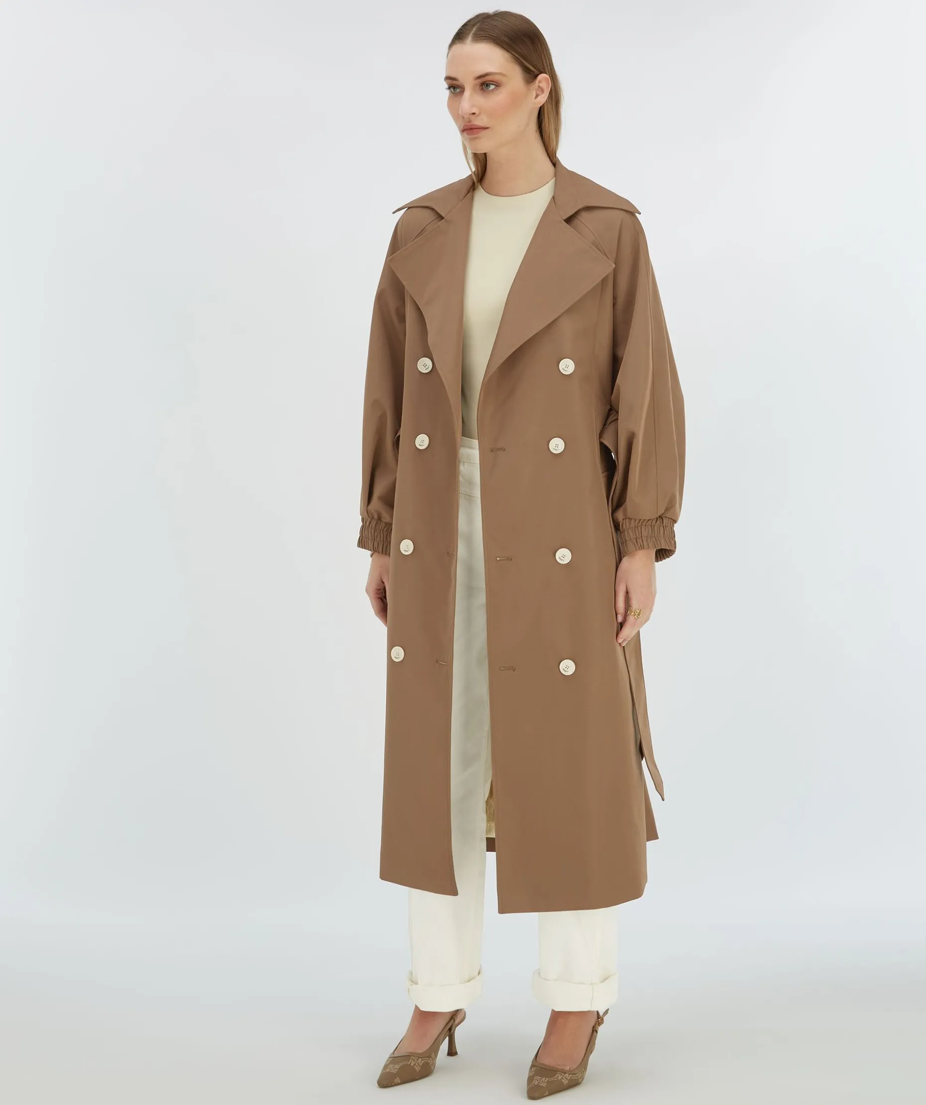 CELINE trenchcoat met metallic binnenzijde - mink