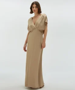 CORRIN regular fit jurk in satijn look - light mink