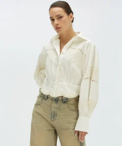 DAPHNE cropped blouse - white