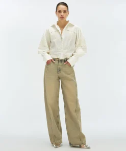 DAPHNE cropped blouse - white