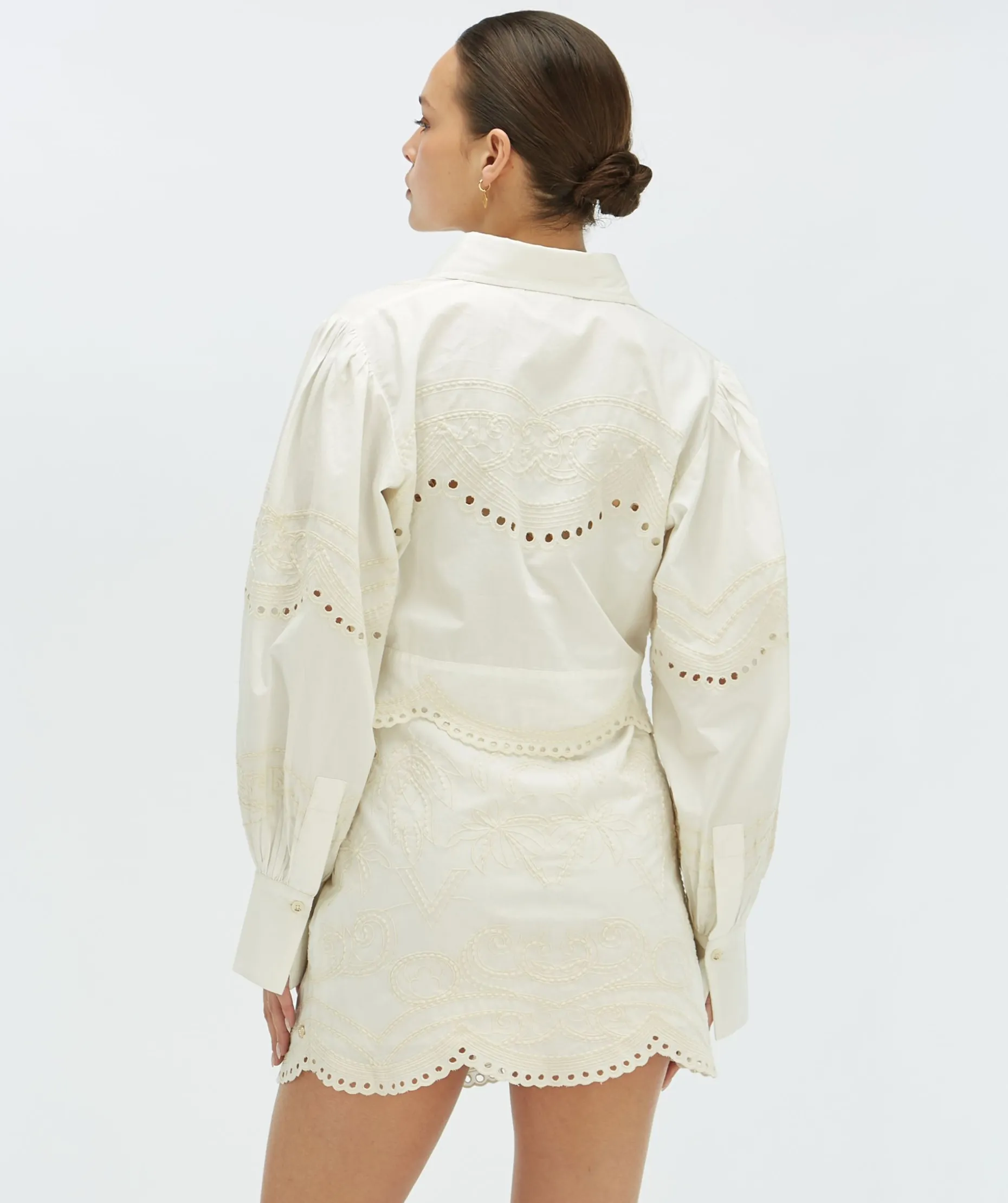 DAPHNE cropped blouse - white