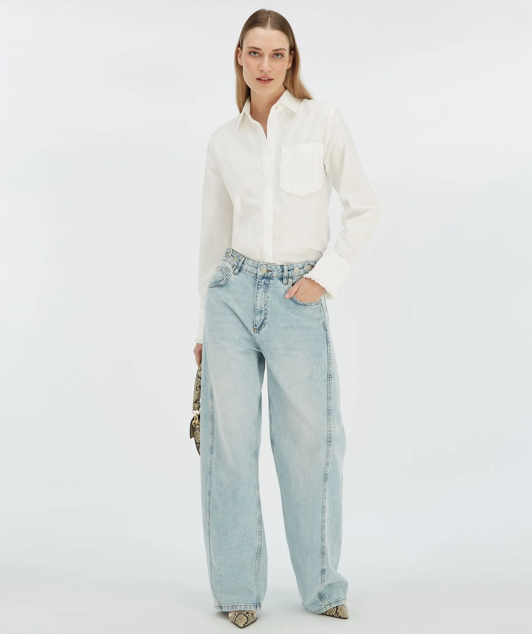 DEWI mid rise balloon fit jeans - blue denim