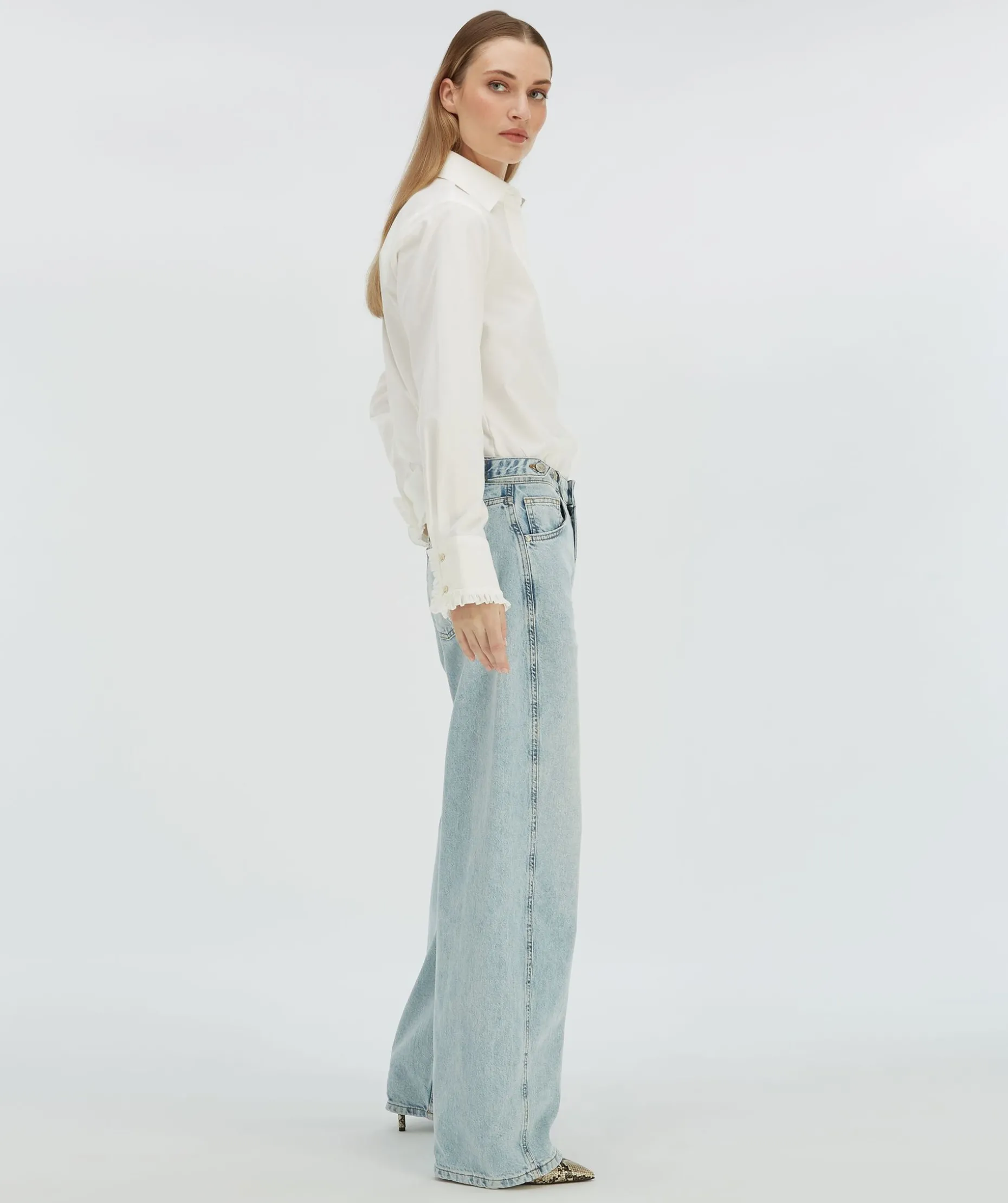 DEWI mid rise balloon fit jeans - blue denim