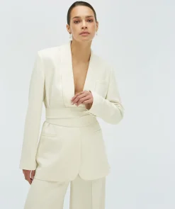 DIDI blazer met ceintuur - cocoon white