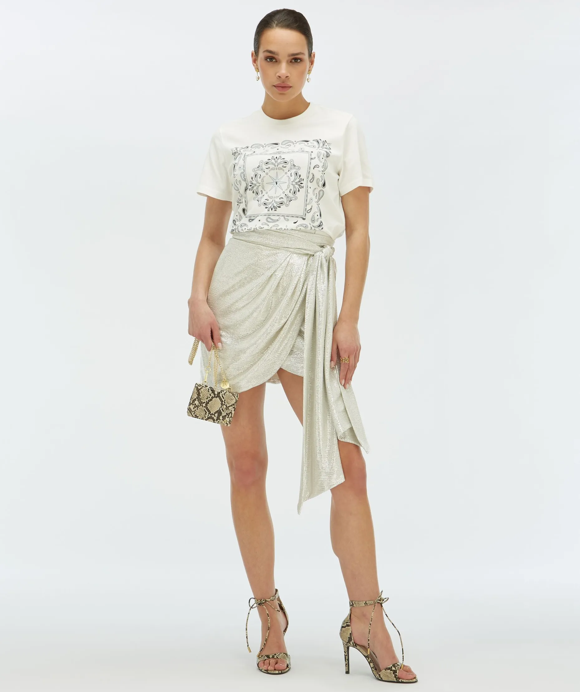 DORIE BANDANA T-shirt met logoprint - off white