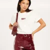 DORIE regular fit T-shirt met logo - off white