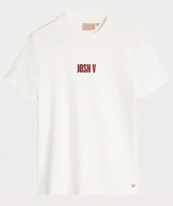 DORIE regular fit T-shirt met logo - off white