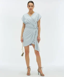 DYA regular fit overslagjurk - sky blue