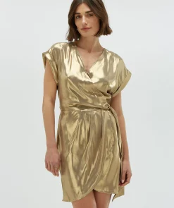 DYA regular fit overslagjurk - gold