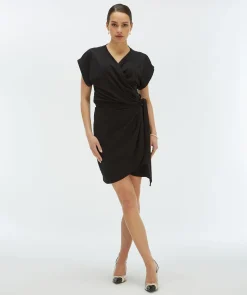DYA regular fit overslagjurk - black