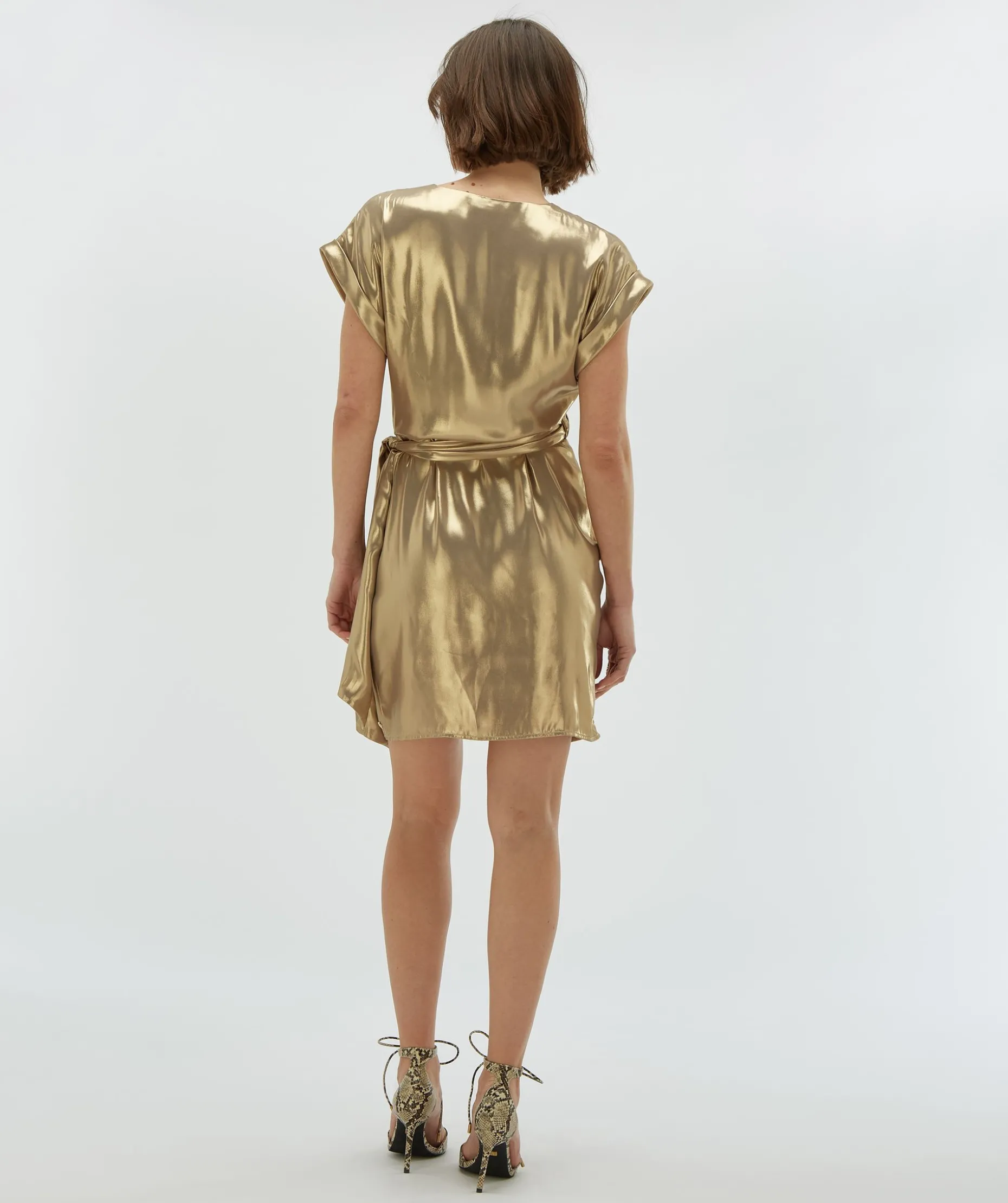 DYA regular fit overslagjurk - gold
