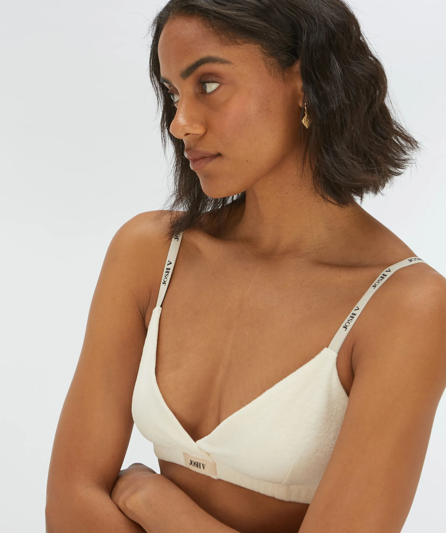 EFFIE bralette van badstof - creme white