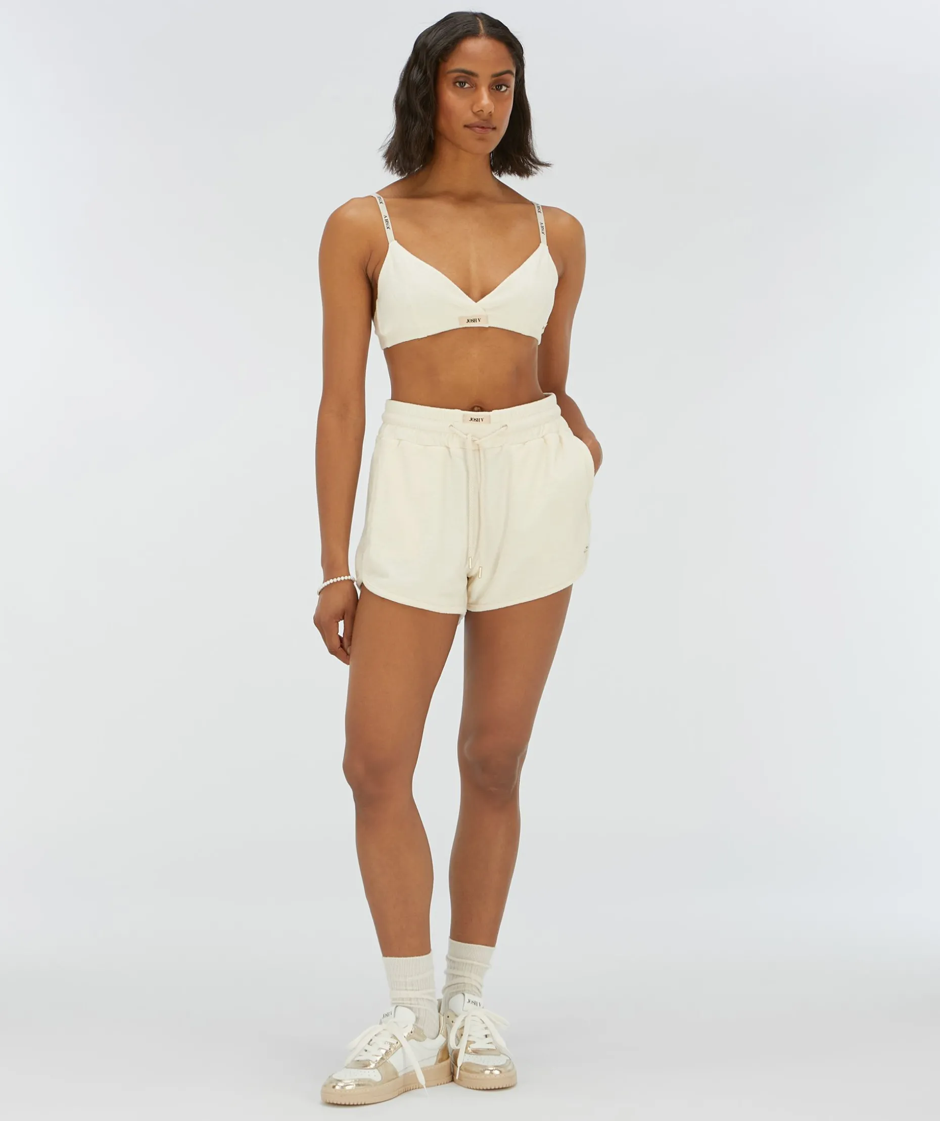 EFFIE bralette van badstof - creme white