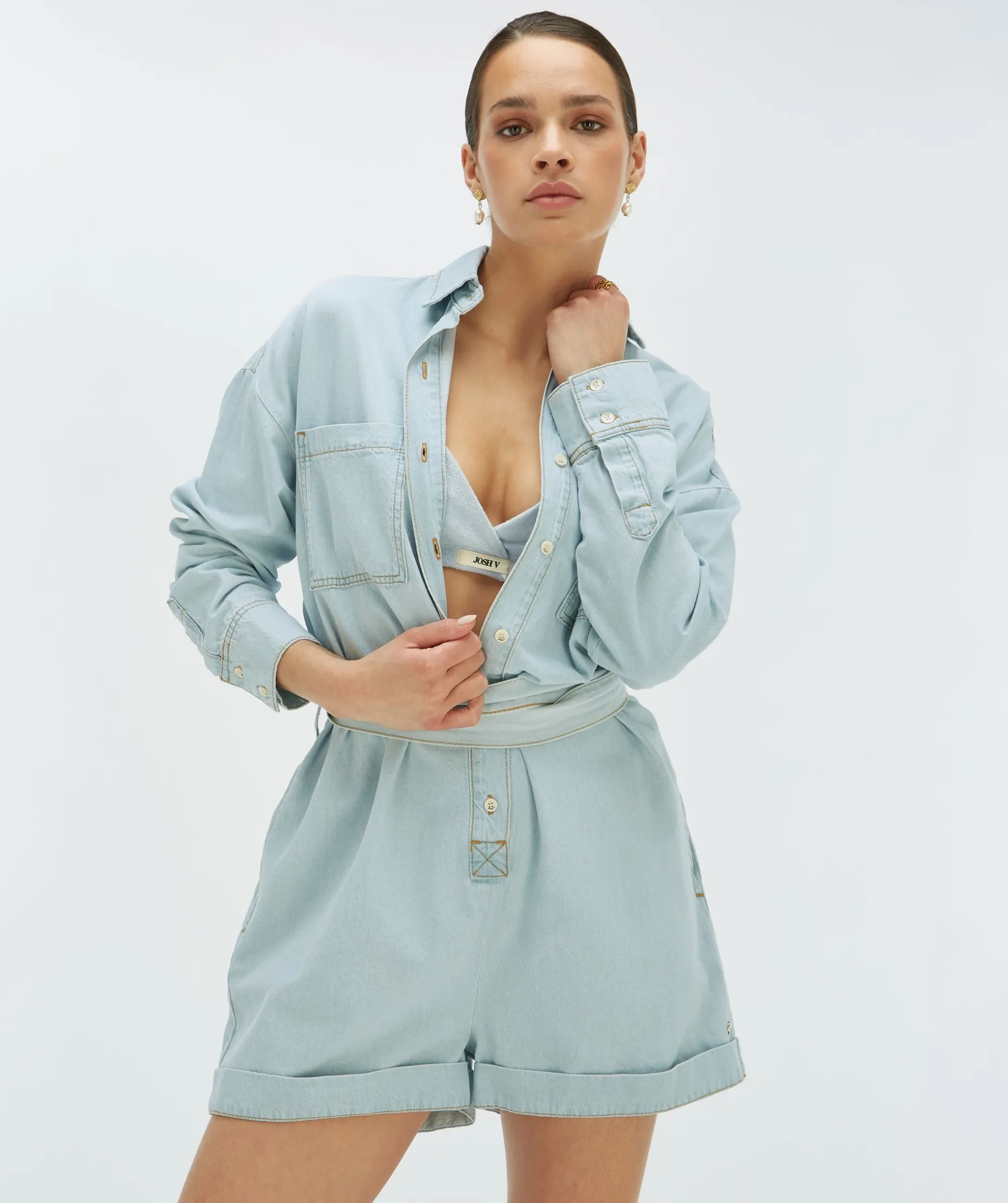 EFFIE bralette van badstof - sky blue