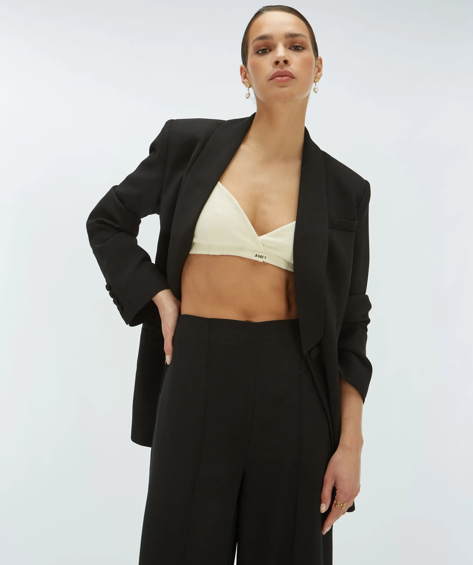 EFFIE bralette van badstof - creme white