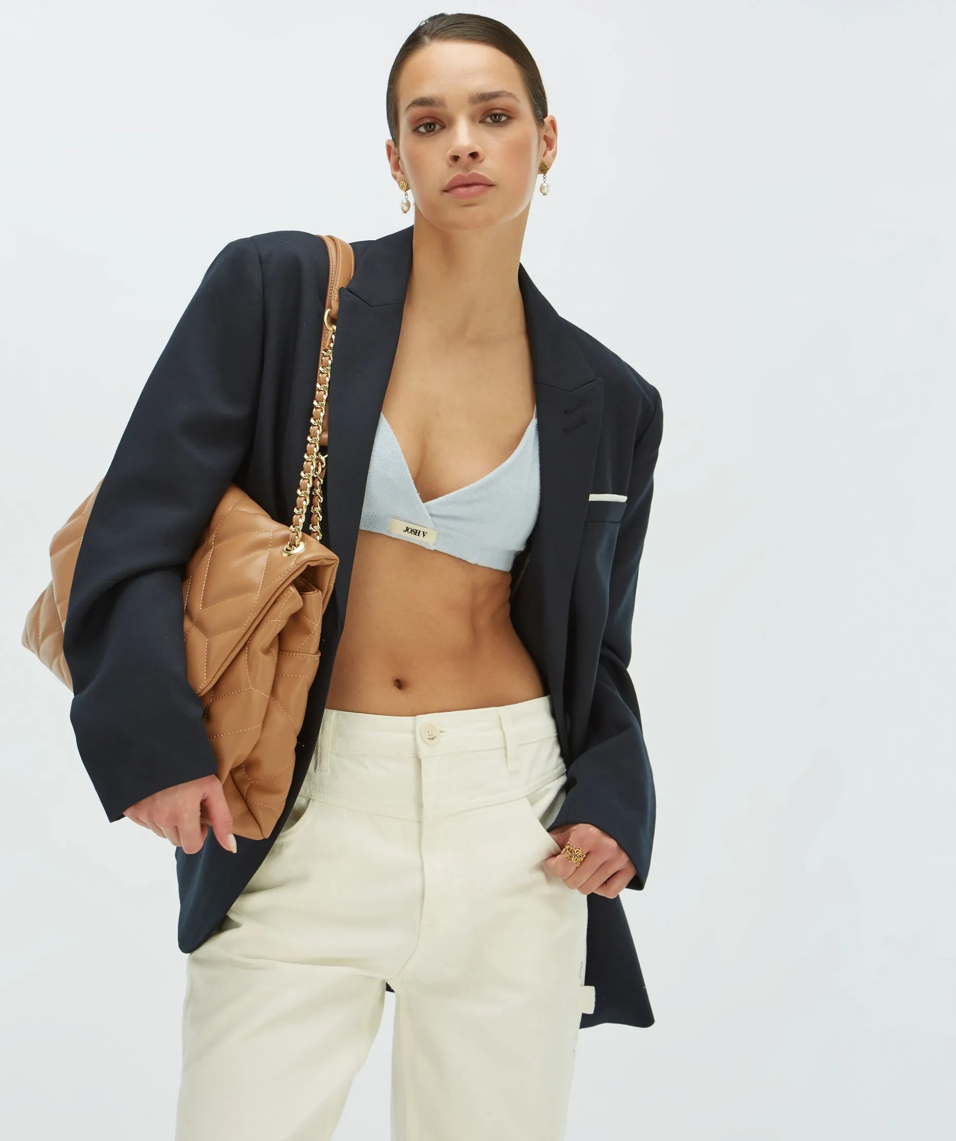EFFIE bralette van badstof - sky blue