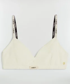 EFFIE bralette van badstof - creme white