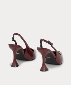 ELEANNA slingback met gesp - berry red