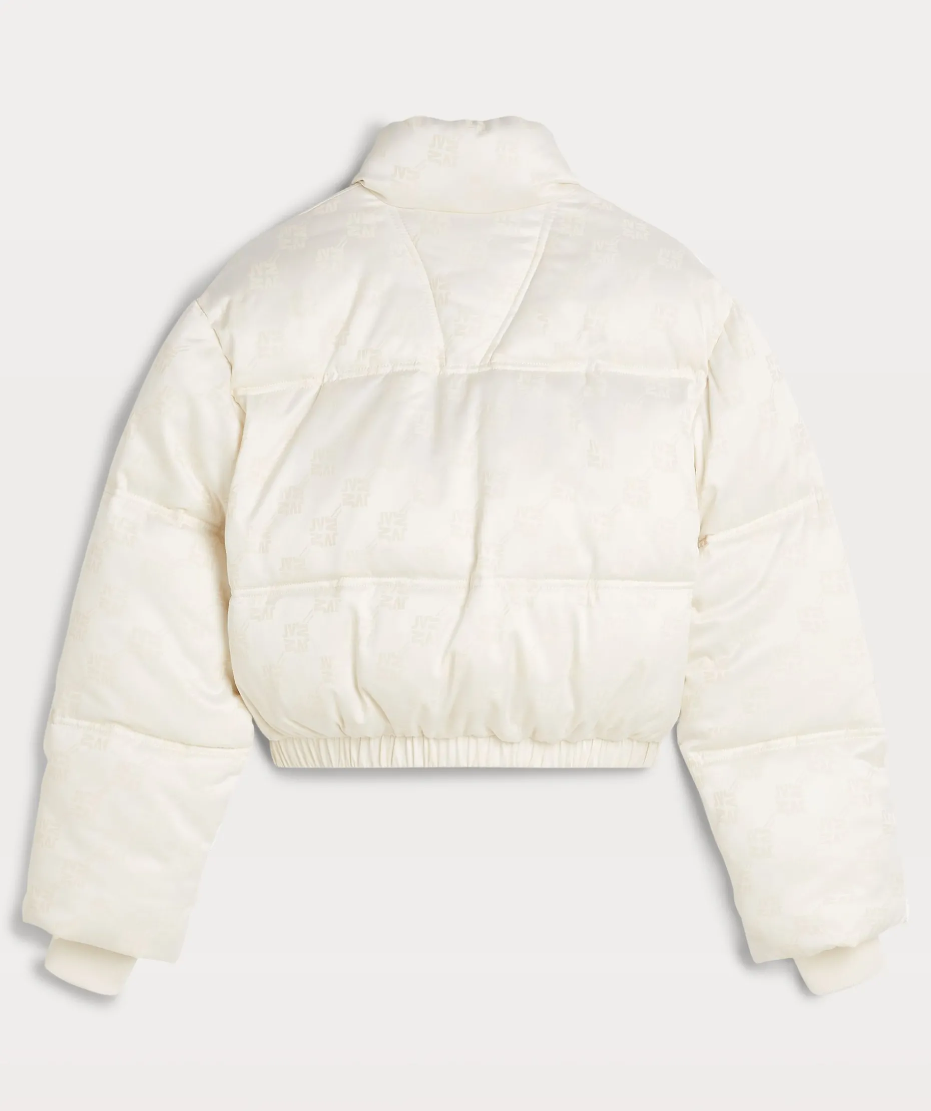 ELLIS korte puffer jas met logoprint - light ecru