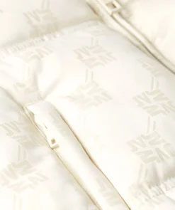 ELLIS korte puffer jas met logoprint - light ecru