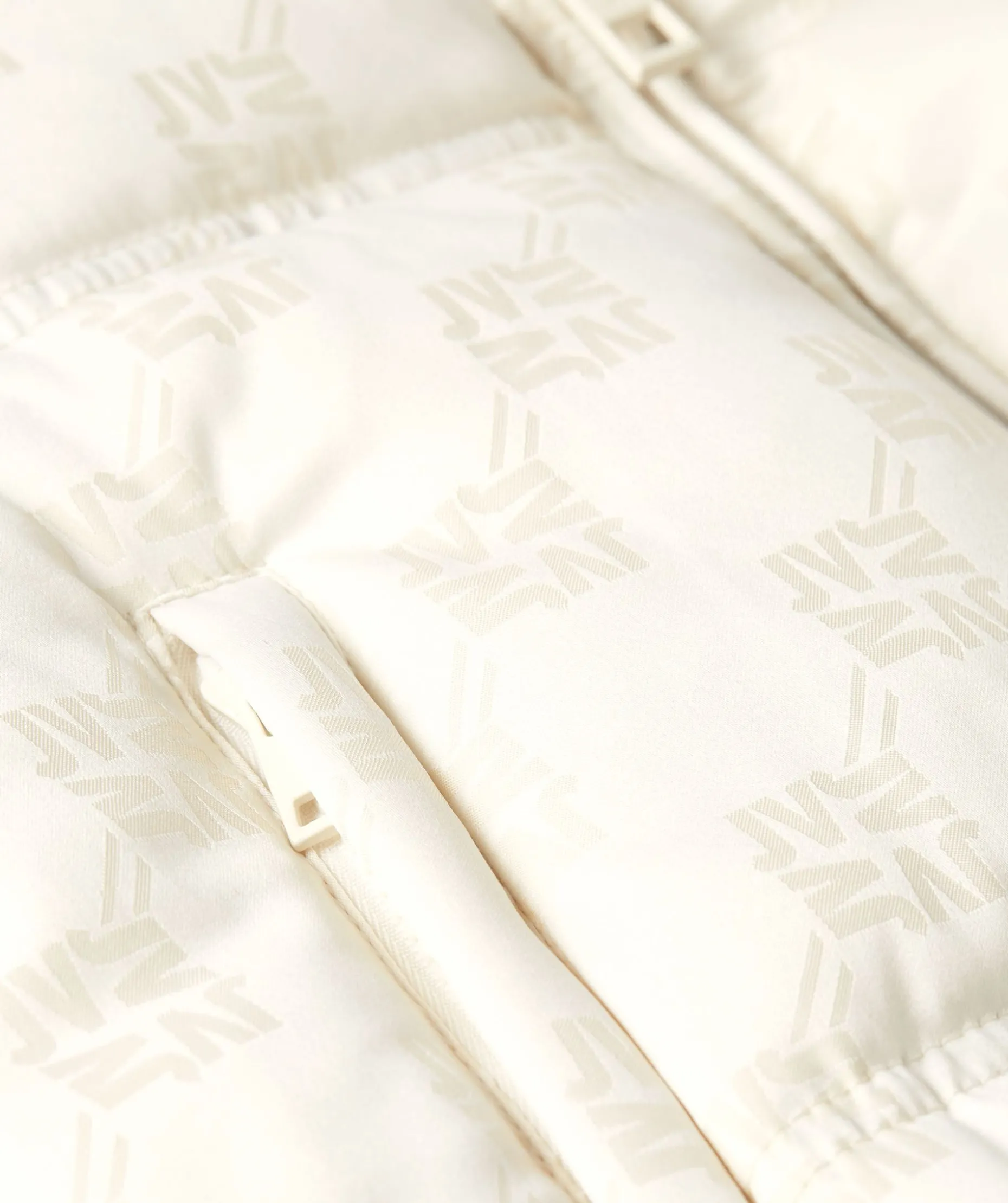 ELLIS korte puffer jas met logoprint - light ecru