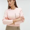 ESAI slim fit trui met sierstenen - pinkaboo melange