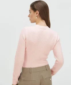 ESAI slim fit trui met sierstenen - pinkaboo melange