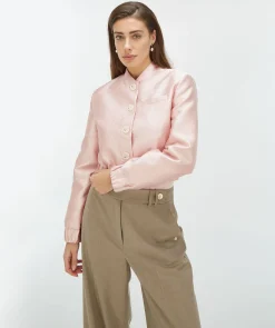 FABIENNE bomber jacket met lurex - pinkaboo