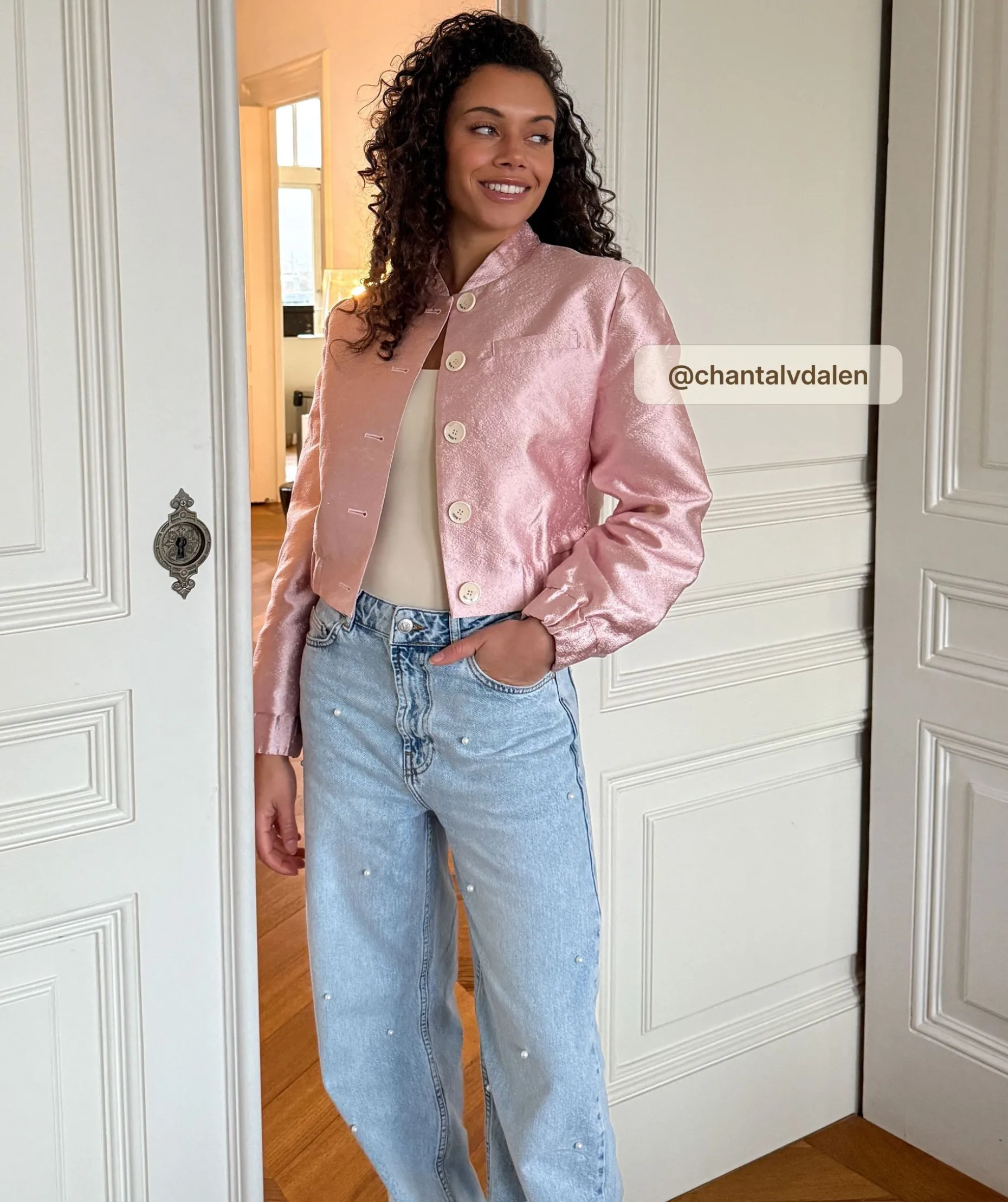FABIENNE bomber jacket met lurex - pinkaboo