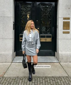 FABIENNE bomberjas met lurex - grey silver