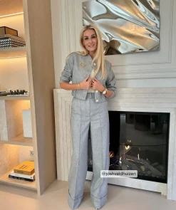 FABIENNE bomberjas met lurex - grey silver