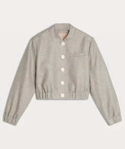FABIENNE bomberjas met lurex - grey silver